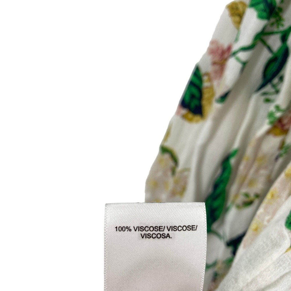 Lucky Brand Peplum Top Womens Medium Multi Floral 100% Viscose V Neck Pullover - Picture 14 of 16